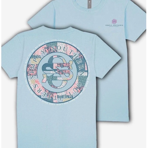 NWT Simply Southern Women's Light Blue T-Shirt XL - Picture 1 of 1